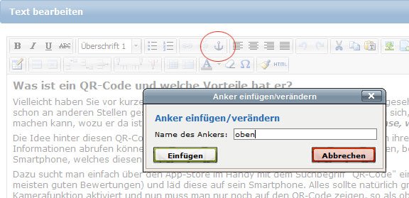 SeitenBox-System: Beispiel Anker