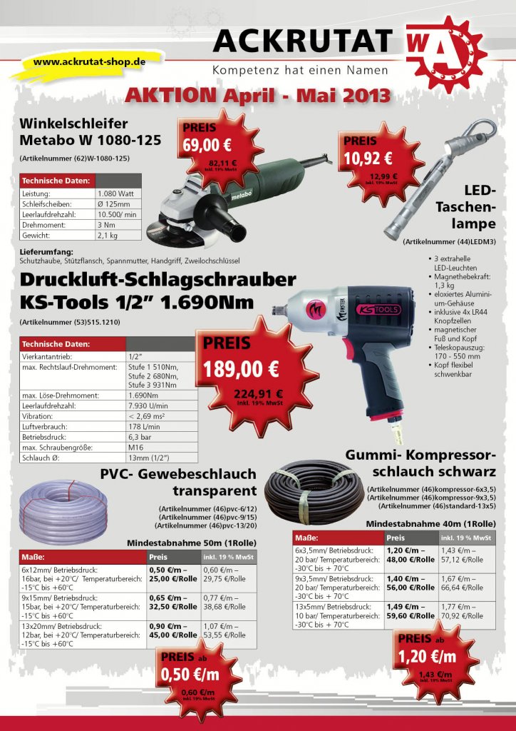 Aktion April bis Mai 2013