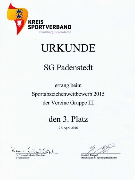 2016 Urkunde Sportabzeichen